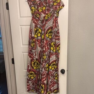 Sika Red and Yellow Floral Maxi Dress